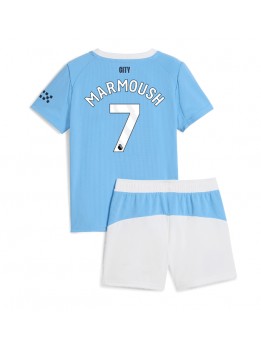 Manchester City Omar Marmoush #7 Replika Hemmakläder Barn 2025-26 Kortärmad (+ byxor)